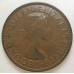 NEW ZEALAND 1956 . ONE 1 PENNY . ERROR . STRAPLESS QUEEN